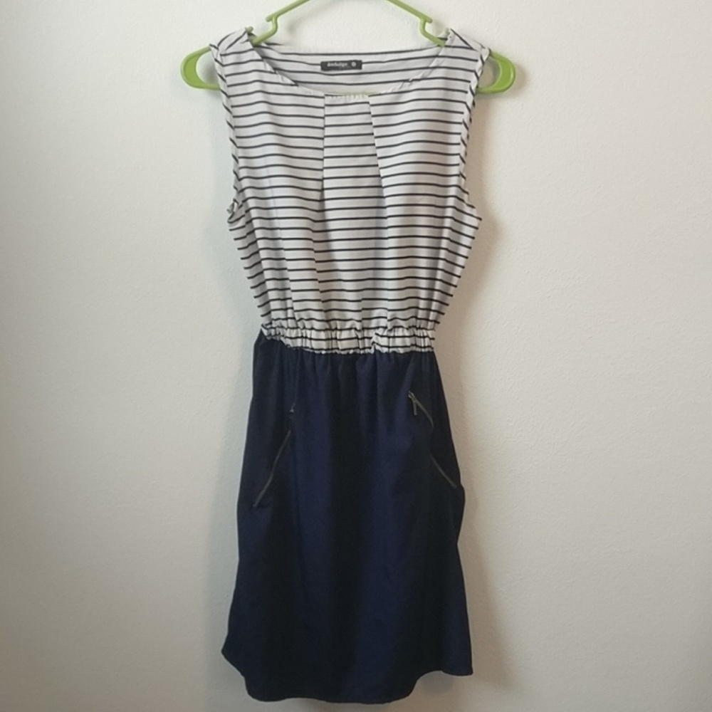 Striped Navy Dress (With Pockets!)